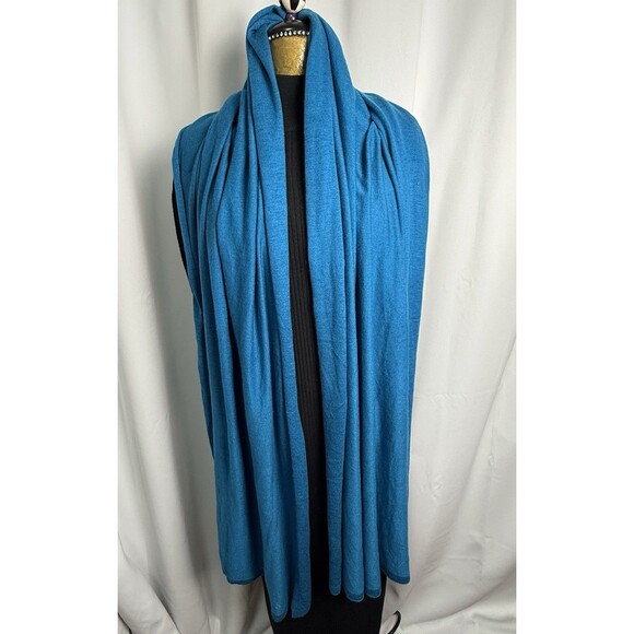 Echo Seasonless Knit Oversized Scarf Wrap In Denim Blue 80” X 30” New - Picture 3 of 6